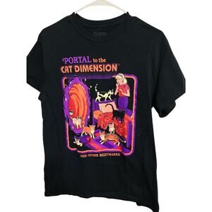 Steven Rhodes Vintage Portal To The Cat Dimension Men's Shirt Medium